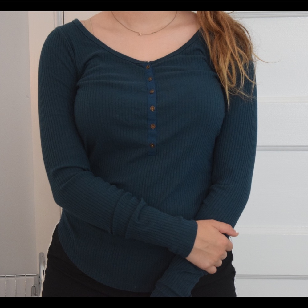 Abercrombie - Teal Long Sleeve Top